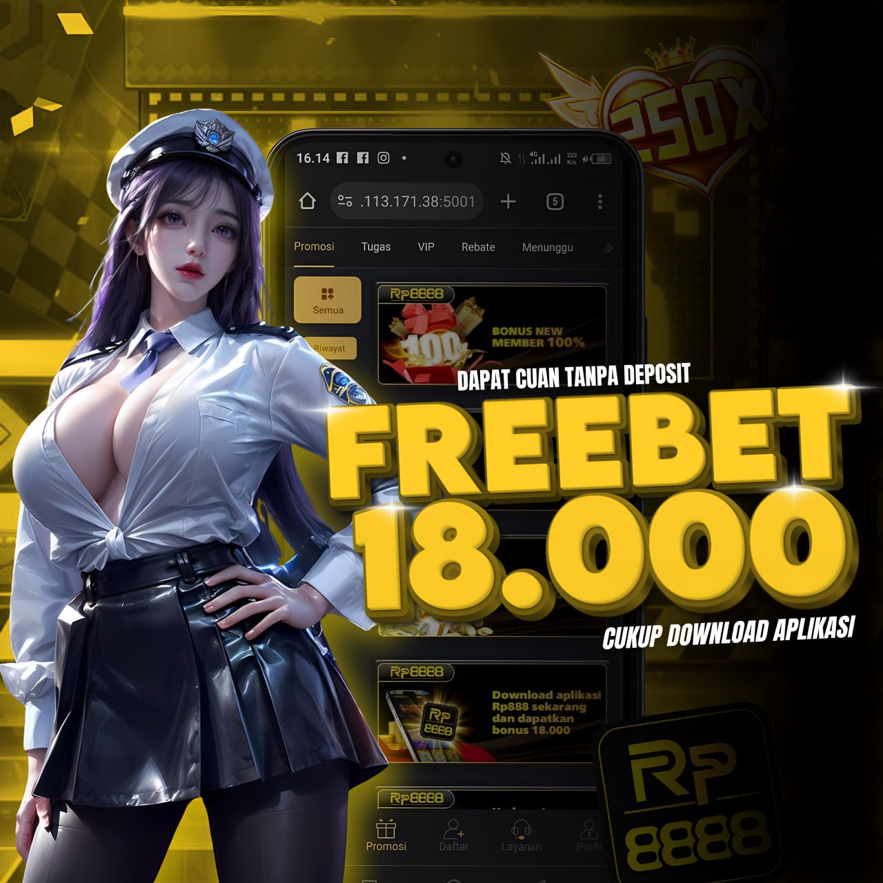 RP888: Daftar Situs Freebet Hadiah Terbesar di Indonesia Mudah Raih Maxwin